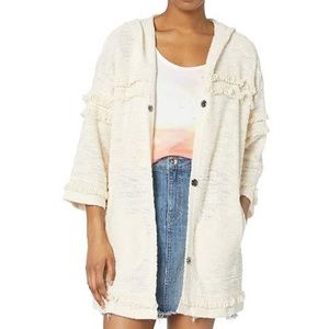 Jack by BB Dakota Buttercream French Terry Fringe Cardigan Sweater
